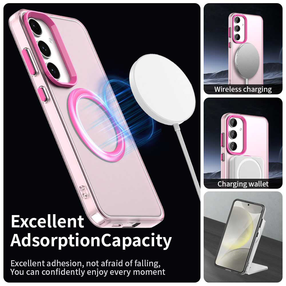 Husa de protectie Techsuit CandyCase MagSafe compatibil cu Samsung Galaxy S24 FE, Roz