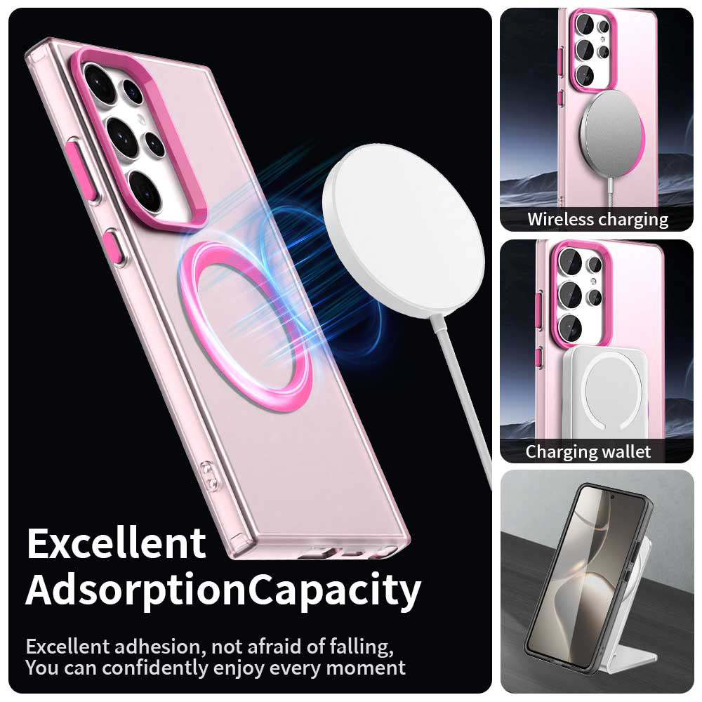 Husa de protectie Techsuit CandyCase MagSafe compatibil cu Samsung Galaxy S23 Ultra, Roz