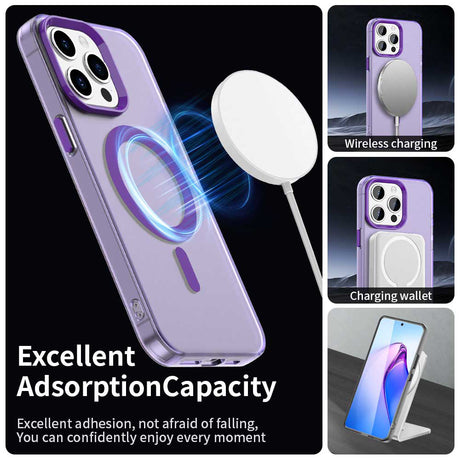 Husa de protectie Techsuit CandyCase MagSafe compatibil cu iPhone 15 Pro, Mov