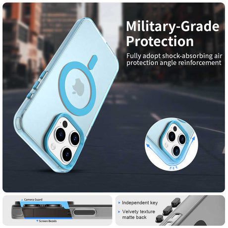 Husa de protectie Techsuit CandyCase MagSafe compatibil cu iPhone 15 Pro, Albastru