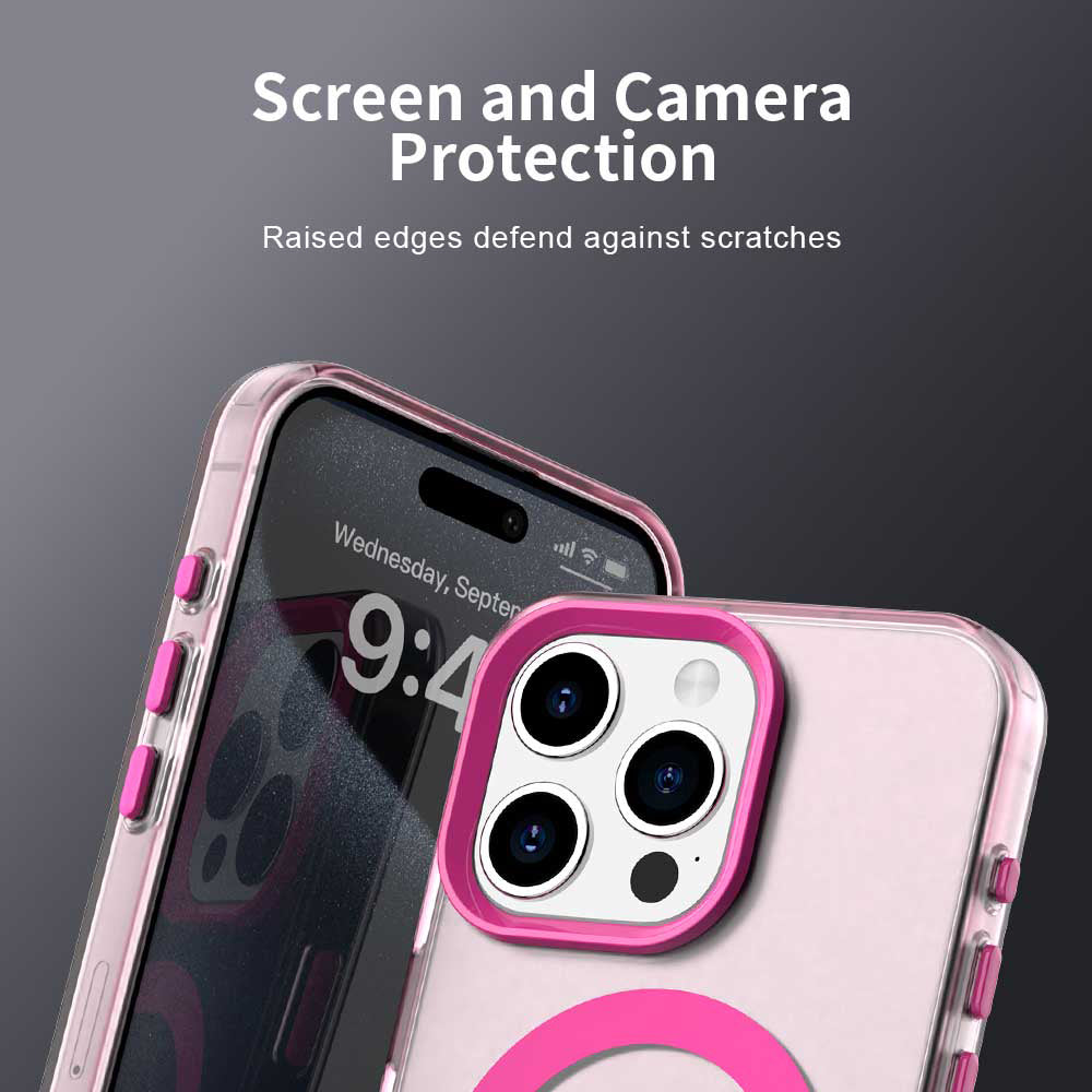 Husa de protectie Techsuit CandyCase MagSafe compatibil cu iPhone 15 Pro Max, Roz
