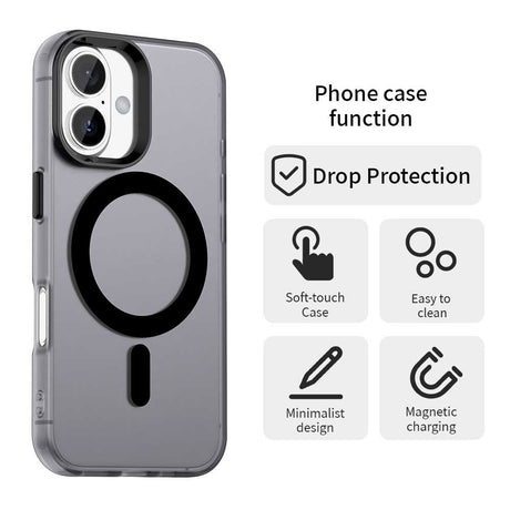 Husa de protectie Techsuit CandyCase MagSafe compatibil cu iPhone 16 Plus, Negru