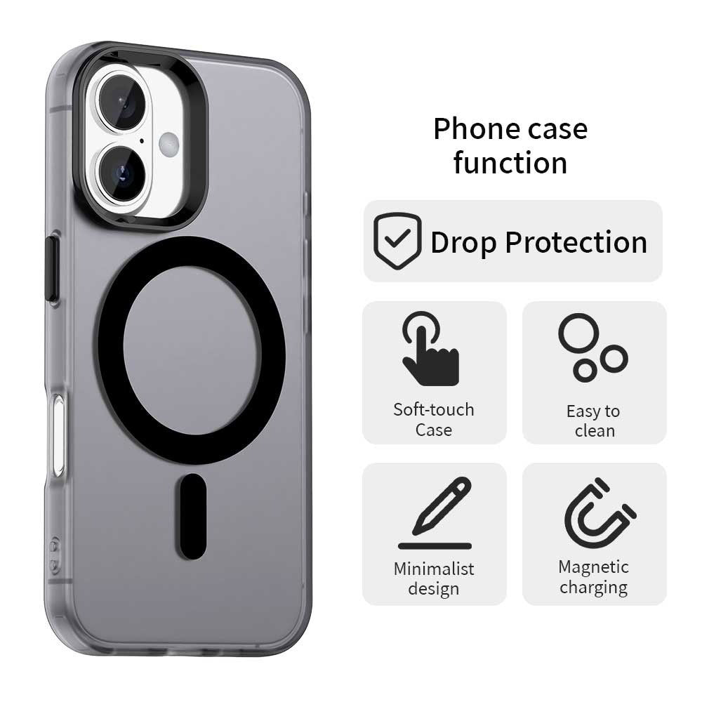 Husa de protectie Techsuit CandyCase MagSafe compatibil cu iPhone 16, Negru
