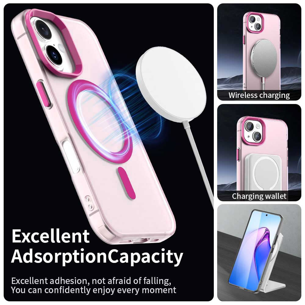 Husa de protectie Techsuit CandyCase MagSafe compatibil cu iPhone 16, Roz