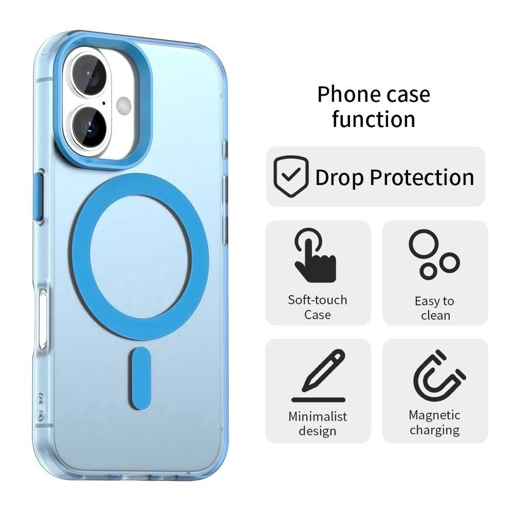 Husa de protectie Techsuit CandyCase MagSafe compatibil cu iPhone 16 Plus, Albastru