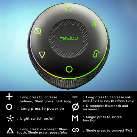 Boxa Yesido (YSW22), Bluetooth 5.3, 30W, Negru