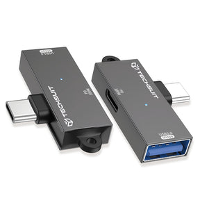Adaptor Techsuit Adapter DataBlitz (A21), Type-C, USB3.0, PD100W, 5Gbps, Gri