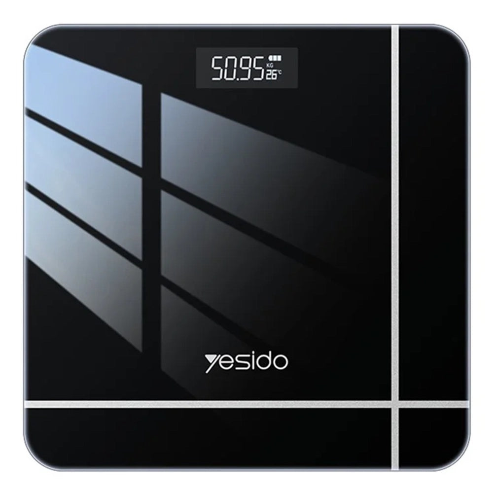 Gadget Yesido Digital Scale Body Weight (MG09), LED Display, Tempered Glass, 5-150kg, Negru