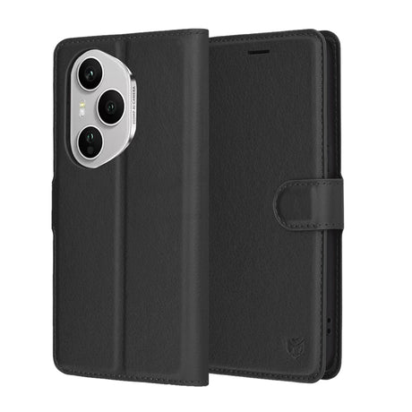 Husa de protectie Techsuit Leather Folio compatibil cu Honor 400 Pro, Negru
