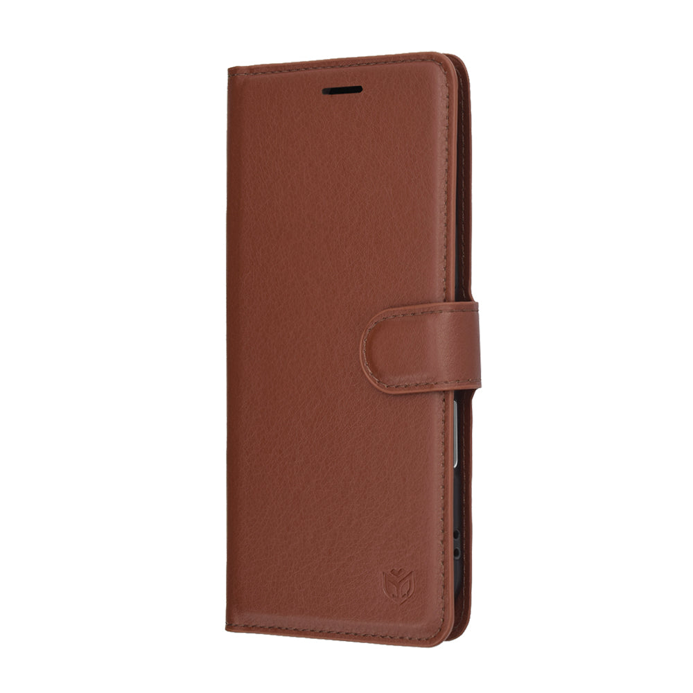 Husa de protectie Techsuit Leather Folio compatibil cu iPhone 17 Air, Maro