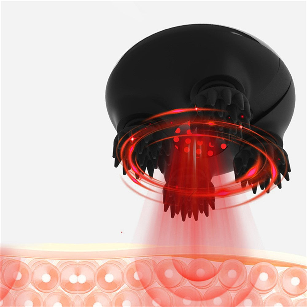 Yesido Handheld Head Massager (MG04), with 4 Gear Head Scratcher, Electrical Muscle Stimulation, 1200mAh, 3200RPM, Negru