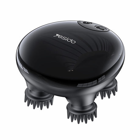 Yesido Handheld Head Massager (MG04), with 4 Gear Head Scratcher, Electrical Muscle Stimulation, 1200mAh, 3200RPM, Negru