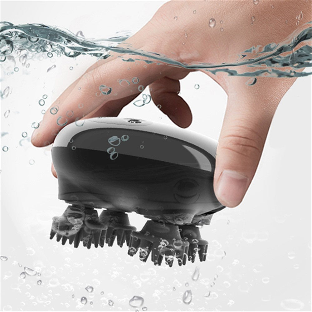 Yesido Handheld Head Massager (MG04), with 4 Gear Head Scratcher, Electrical Muscle Stimulation, 1200mAh, 3200RPM, Negru