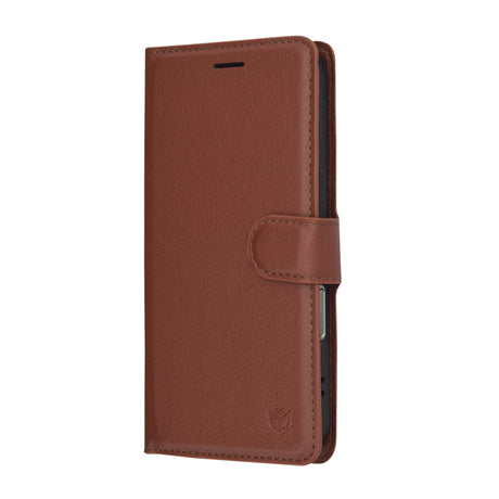 Husa de protectie Techsuit Leather Folio compatibil cu iPhone 17, Maro