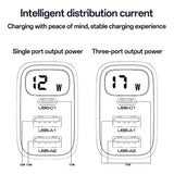 Incarcator Yesido (YC67), with Digital Display, Quick Charge, for Phone, Tablet, 3in1, 2x USB, Type-C, 17W, Negru