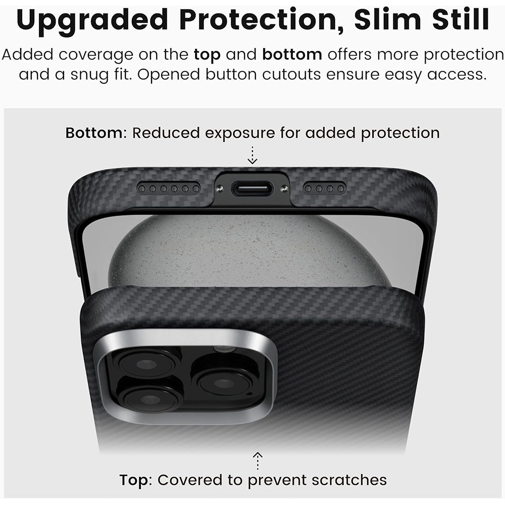 Husa de protectie Techsuit Aramid Fiber MagSafe compatibil cu iPhone 16 Pro Max, Negru