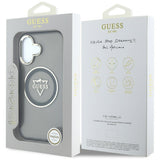 Husa de protectie Guess IML Metal Mountain Logo MagSafe (GUHMP16SHFGTMSLSK) compatibil cu iPhone 16, Negru