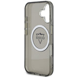 Husa de protectie Guess IML Metal Mountain Logo MagSafe (GUHMP16SHFGTMSLSK) compatibil cu iPhone 16, Negru