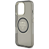 Husa de protectie Guess IML Metal Mountain Logo MagSafe (GUHMP16LHFGTMSLSK) compatibil cu iPhone 16 Pro, Negru