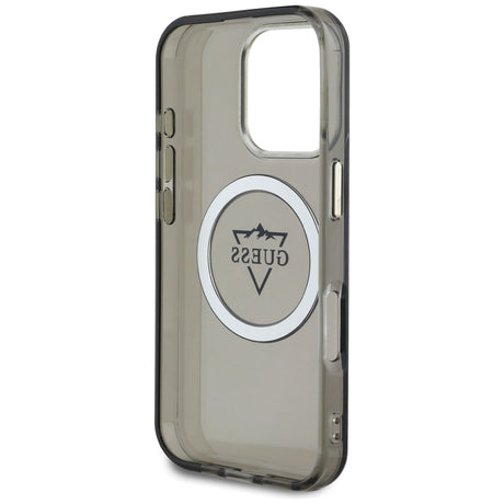 Husa de protectie Guess IML Metal Mountain Logo MagSafe (GUHMP16LHFGTMSLSK) compatibil cu iPhone 16 Pro, Negru