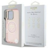 Husa de protectie Guess IML Metal Mountain Logo MagSafe (GUHMP16XHFGTMSLSP) compatibil cu iPhone 16 Pro Max, Roz