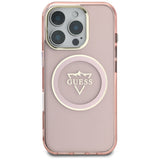 Husa de protectie Guess IML Metal Mountain Logo MagSafe (GUHMP16XHFGTMSLSP) compatibil cu iPhone 16 Pro Max, Roz