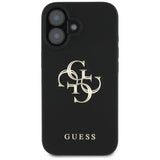 Husa de protectie Guess Hardcase Grained Big 4G Logo Small Classic Logo (GUHCP16SPGT4MBK) compatibil cu iPhone 16, Negru