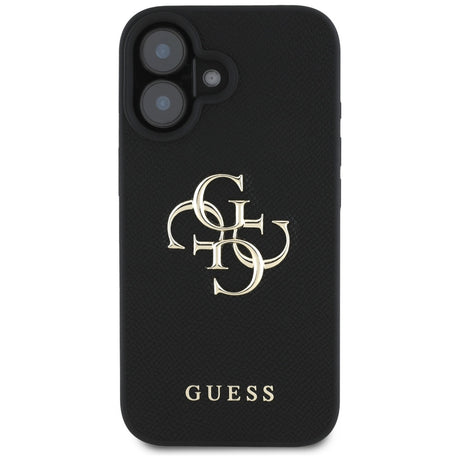 Husa de protectie Guess Hardcase Grained Big 4G Logo Small Classic Logo (GUHCP16SPGT4MBK) compatibil cu iPhone 16, Negru