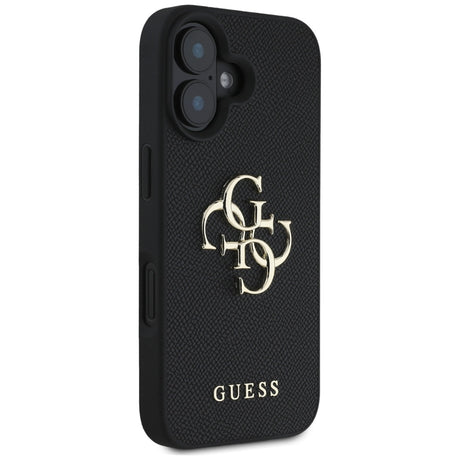 Husa de protectie Guess Hardcase Grained Big 4G Logo Small Classic Logo (GUHCP16SPGT4MBK) compatibil cu iPhone 16, Negru