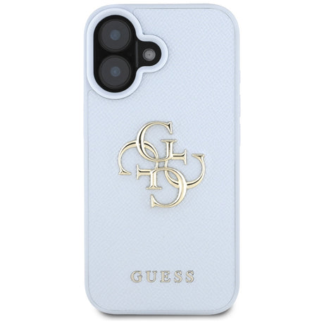 Husa de protectie Guess Hardcase Grained Big 4G Logo Small Classic Logo (GUHCP16SPGT4MBB) compatibil cu iPhone 16, Albastru