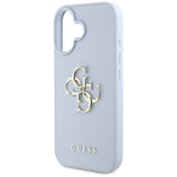 Husa de protectie Guess Hardcase Grained Big 4G Logo Small Classic Logo (GUHCP16SPGT4MBB) compatibil cu iPhone 16, Albastru