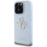 Husa de protectie Guess Hardcase Grained Big 4G Logo Small Classic Logo (GUHCP16LPGT4MBB) compatibil cu iPhone 16 Pro, Albastru