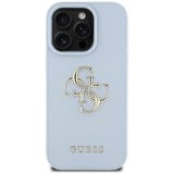 Husa de protectie Guess Hardcase Grained Big 4G Logo Small Classic Logo (GUHCP16LPGT4MBB) compatibil cu iPhone 16 Pro, Albastru