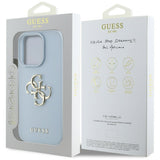 Husa de protectie Guess Hardcase Grained Big 4G Logo Small Classic Logo (GUHCP16LPGT4MBB) compatibil cu iPhone 16 Pro, Albastru
