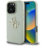 Husa de protectie Guess Hardcase Grained Big 4G Logo Small Classic Logo (GUHCP16XPGT4MBN) compatibil cu iPhone 16 Pro Max, Verde