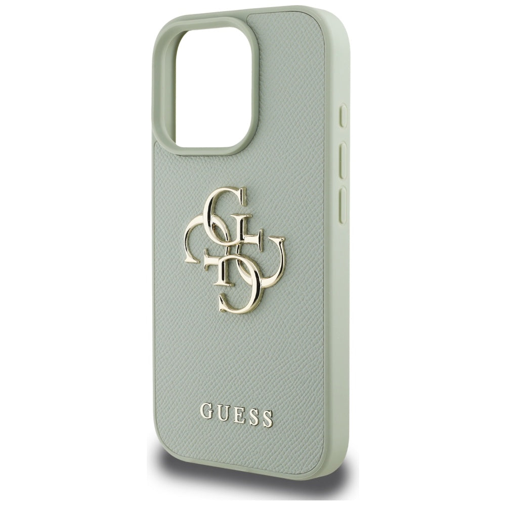 Husa de protectie Guess Hardcase Grained Big 4G Logo Small Classic Logo (GUHCP16XPGT4MBN) compatibil cu iPhone 16 Pro Max, Verde
