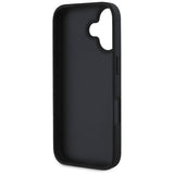 Husa de protectie Guess Leather Hot Stamp 4G Pattern Triangle Metal Logo (GUHCP16SPGP4STRK) compatibil cu iPhone 16, Negru