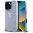 Husa de protectie Guess Leather Hot Stamp 4G Pattern Triangle Metal Logo (GUHCP16XPGP4STRU) compatibil cu iPhone 16 Pro Max, Mov Deschis