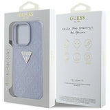 Husa de protectie Guess Leather Hot Stamp 4G Pattern Triangle Metal Logo (GUHCP16XPGP4STRU) compatibil cu iPhone 16 Pro Max, Mov Deschis