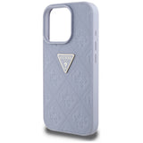 Husa de protectie Guess Leather Hot Stamp 4G Pattern Triangle Metal Logo (GUHCP16XPGP4STRU) compatibil cu iPhone 16 Pro Max, Mov Deschis