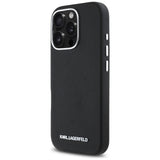 Husa de protectie Karl Lagerfeld Saffiano Full Wrapped Elongated Metal Logo MagSafe (KLHMP16LPSAFWMCK) compatibil cu iPhone 16 Pro, Negru
