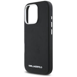 Husa de protectie Karl Lagerfeld Saffiano Full Wrapped Elongated Metal Logo MagSafe (KLHMP16XPSAFWMCK) compatibil cu iPhone 16 Pro Max, Negru