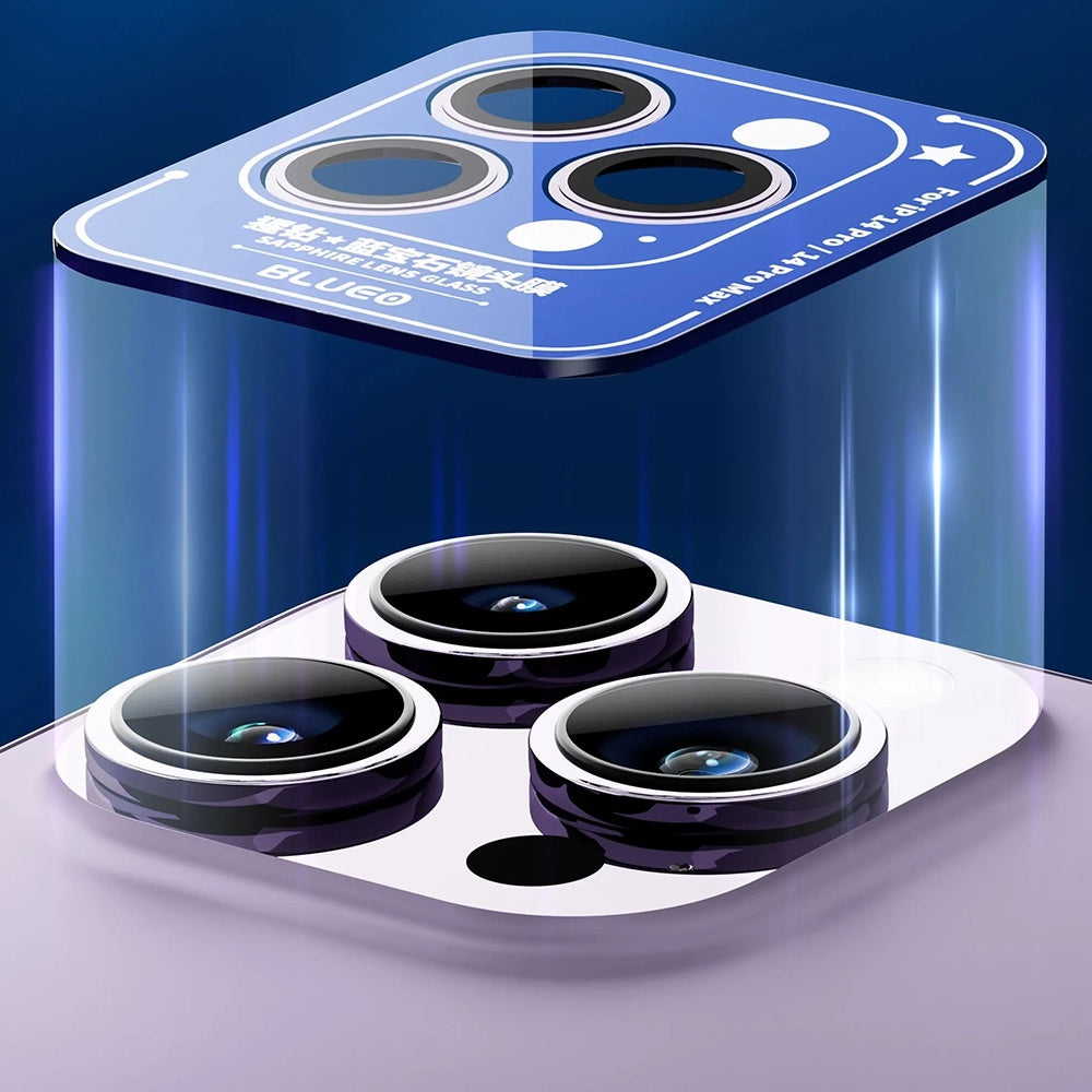 Folie de protectie Blueo Sapphire Crystal Original Lens Glass compatibil cu iPhone 14 Pro / iPhone 14 Pro Max, Colorful