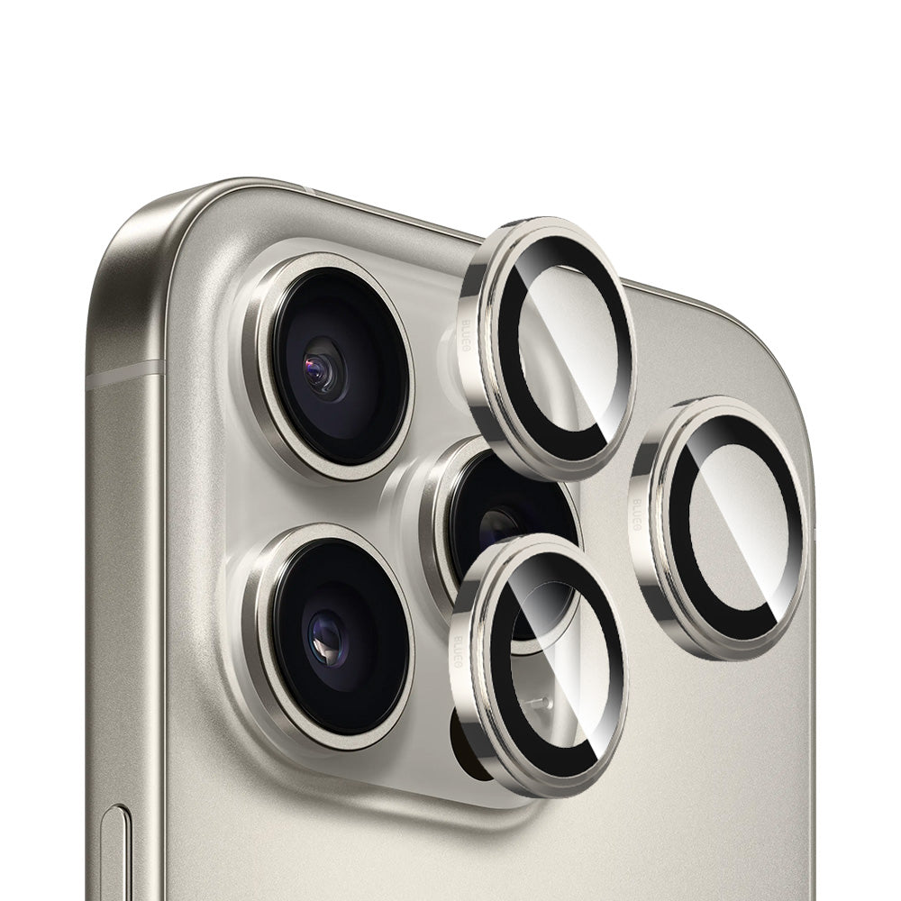 Folie de protectie Blueo Sapphire Crystal Original Lens Glass compatibil cu iPhone 16 Pro / iPhone 16 Pro Max, Natural Titanium