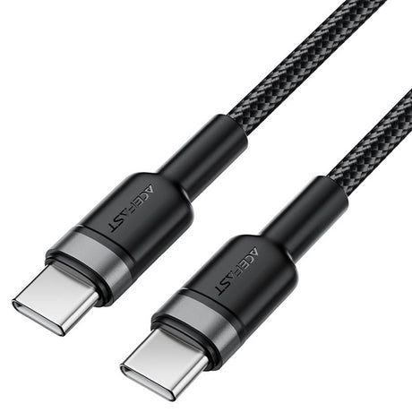 Cablu Acefast (C22-03), Fast Charge, Type-C to Type-C, 60W, 3A, Nylon Braid, FCC, CE, RoHS, EAC, 1.2m, Negru