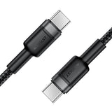 Cablu Acefast (C22-03), Fast Charge, Type-C to Type-C, 60W, 3A, Nylon Braid, FCC, CE, RoHS, EAC, 1.2m, Negru