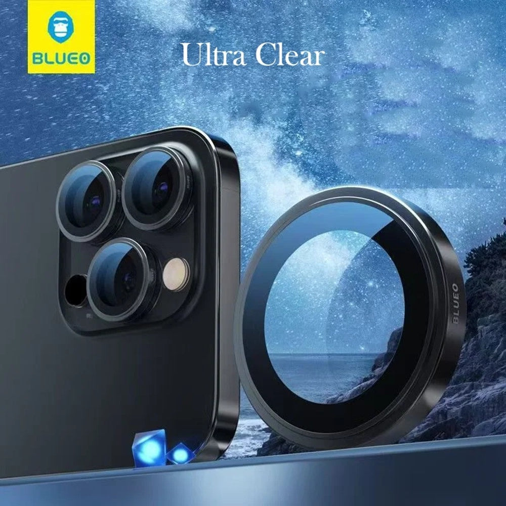 Folie de protectie Blueo Sapphire Crystal Original Lens Glass compatibil cu iPhone 16 Pro / iPhone 16 Pro Max, Argintiu Titanium