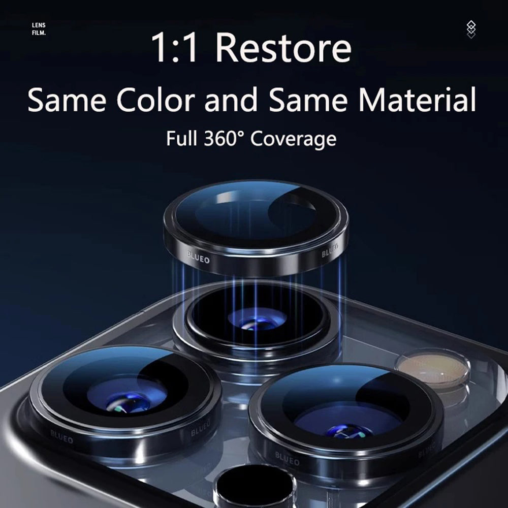 Folie de protectie Blueo 99 Anti-Reflective Lens Glass compatibil cu iPhone 15 Pro /iPhone 15 Pro Max /iPhone 16 Pro /iPhone 16 Pro Max, Argintiu Titanium