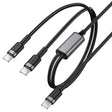 Cablu Acefast 2in1 (C22-02), Fast Charge, Type-C to 2x Type-C, 100W, 5A, Nylon Braid, CE, RoHS, EAC, 1.25m, Negru