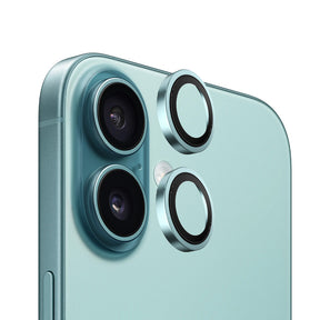 Folie de protectie Blueo Original Metal Frame Lens compatibil cu iPhone 16 / iPhone 16 Plus, Verde